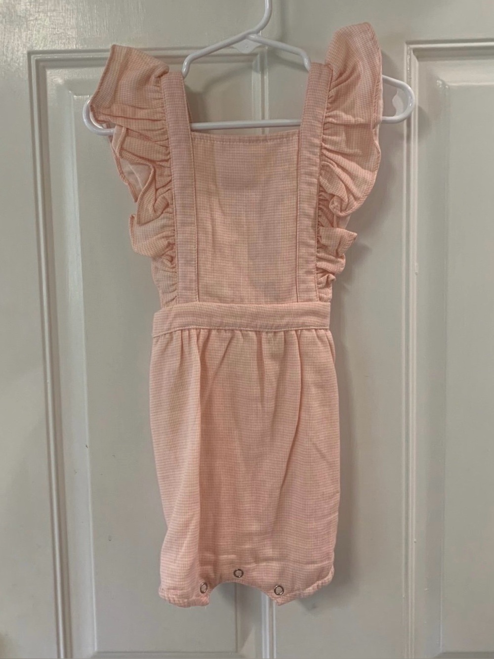 NWOT 18/24m Vignette Emma pink/white gingham ruffles sleeveless bubble/Romper.